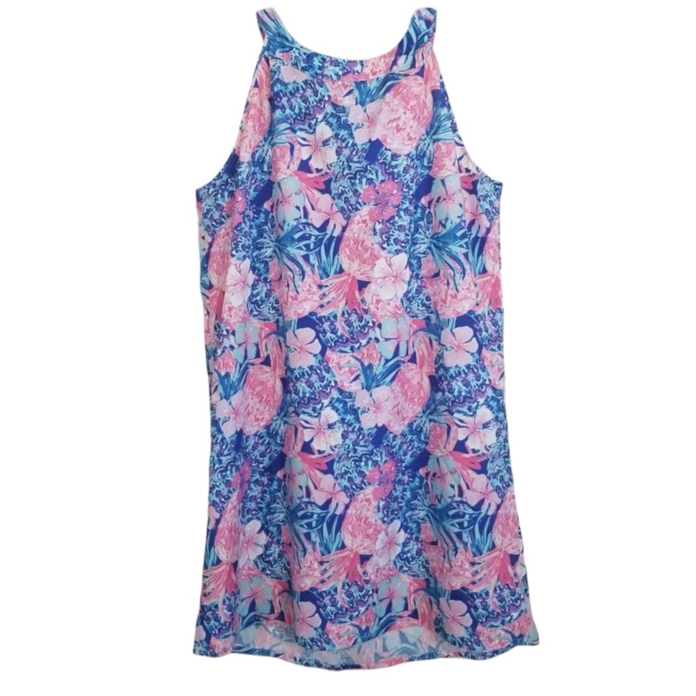 CHARLIE PAIGE NWT Floral Tank Swing Mini Dress in Blues/Pinks Size Medium — NWT - Picture 3 of 7
